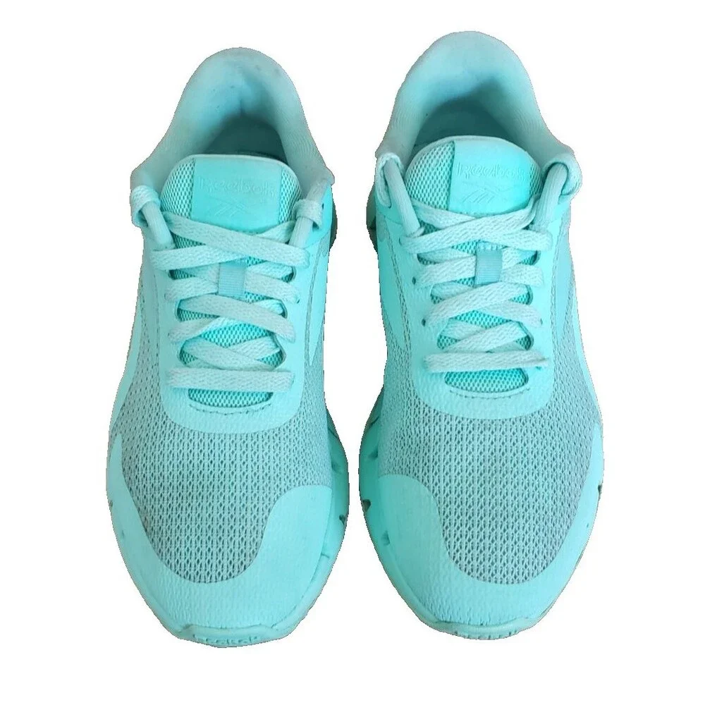 Reebok Zig Dynamica Boys Size 5.5Y Green Blue Athletic Running Shoes Sneakers